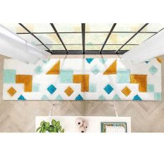 Modern multicolor Geometric Bedroom Mat